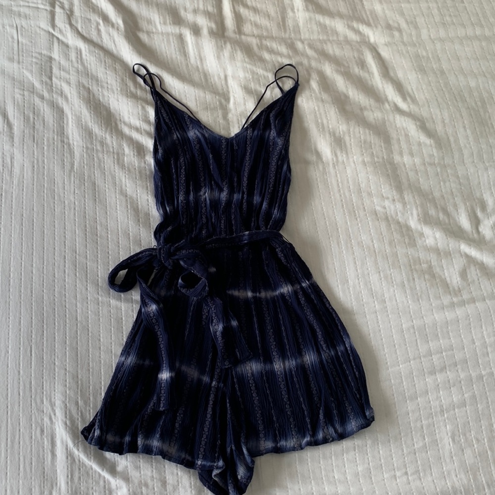 Party Festival Lounge Flowy Dark Blue Romper